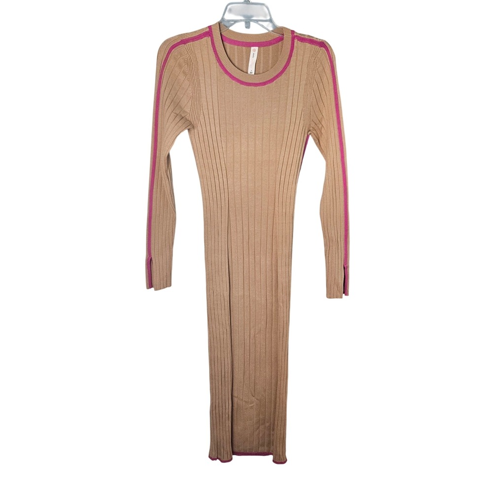 Daily Practice by Anthro Beige Long Sleeve Sporty Sweater Dress‎ Womens Small